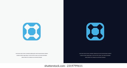 Logo initial O digital technology logo icon vector