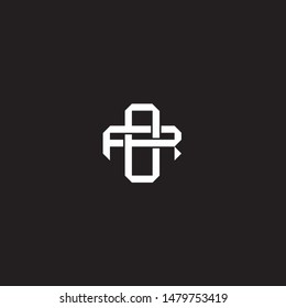 Logo initial OR O R RO monogram locked style with black and white colors