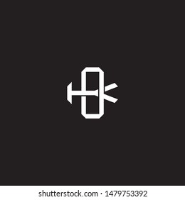 Logo initial OK O K K O monogram locked style with black and white colors