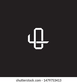 Logo initial OL O L LO  monogram locked style with black and white colors