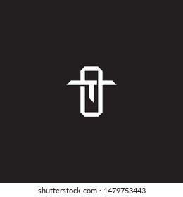 Logo initial OT O T TO monogram locked style with black and white colors