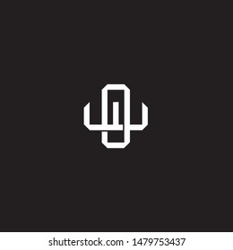 Logo initial OW O W WO monogram locked style with black and white colors