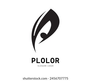  logo initial of P, Plolor name is a example, is can edit fine your name industrial or company name. the logo variant eye to letter of P. Good for logo and any element design.