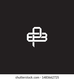 Logo initial PB P B BP monogram locked style with black and white colors