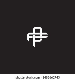 Logo initial PF P F FP monogram locked style with black and white colors