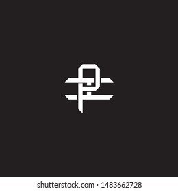Logo initial PI P I IP monogram locked style with black and white colors