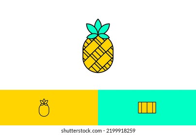 Logo initial Pineapple and Book, creative template, easy to use and editable color. let's make your design easier