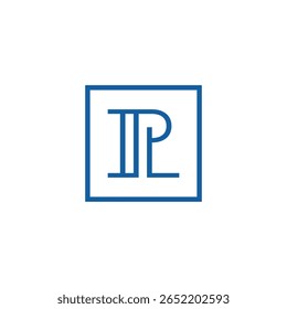 logo initial PL letter luxury. Luxury letter LP or PL monogram logo design vector