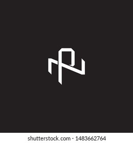 Logo initial PN P N N P monogram locked style with black and white colors