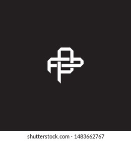Logo initial PP P monogram locked style with black and white colors