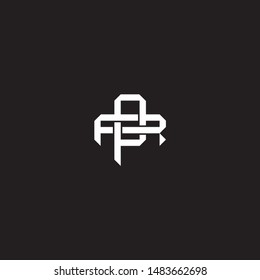 Logo initial PR P R RP monogram locked style with black and white colors