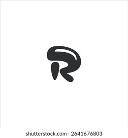 Logo of initial R in black and white background