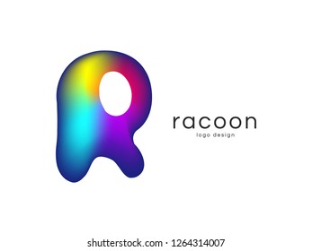Logo initial R with fluid and liquid abstract design for your brand.
