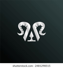 Logo Initial R and A with Goat Horns