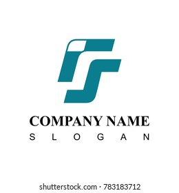 Logo initial rs design icon modern. flat tosca color on white background