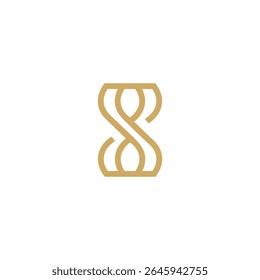 Logo de la inicial S y la abstracción del reloj de arena