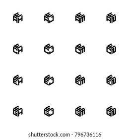 Logo initial set symbol.hexagon concept Stock template on white background