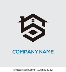 logo initial sp home vector