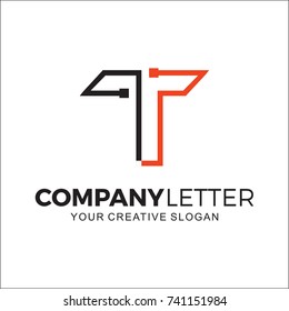 logo initial t, logo technology