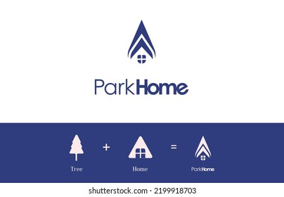 Logo Initial Tree and House, natural home logo design vector template, Easy to use and editable color. Let's make your design easier