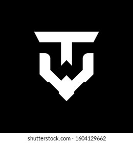 logo initial TW vektor simple abstract warrior