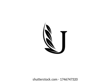 Logo Die minimalistische Schönheit der Buchstaben U blüht Monogramm auf