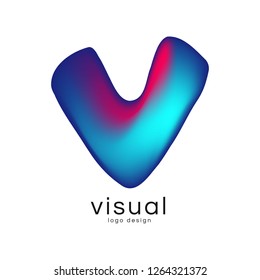 Logo initial V with abstract liquid and fluid colorful style for your brand identity.