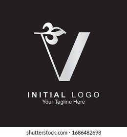 Logo Initial V ornament Vector