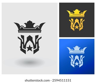 Logo initial WA with star, good for skincare and jewelry company redesign idea.