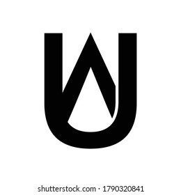 logo initials AU vector minimalist creative letter