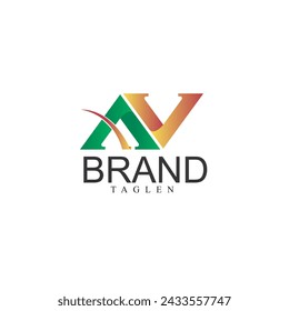 Logo with initials AV with minimalist shape and  ...