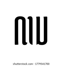 iniciales del logotipo vector creativo minimalista de AW