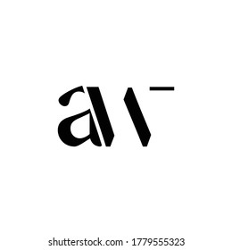 logo initials AW minimalist creative vector
