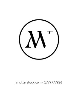 iniciales del logotipo vector creativo minimalista de AW