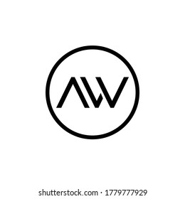 iniciales del logotipo vector creativo minimalista de AW