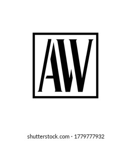 logo initials AW minimalist creative vector