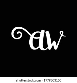 iniciales del logotipo vector creativo minimalista de AW