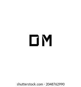 logo initials DM minimalist design letter
