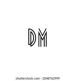 iniciales del logotipo letra de diseño minimalista DM
