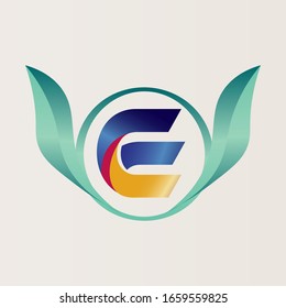 logo initials E Brightly colored for business brands