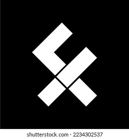 logo with the initials f and x in black and white, suitable for companies that emphasize simplicity and luxury