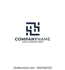 las iniciales del logotipo HH; ilustración en forma de letra HH, que es un tipo de letra; adecuado para empresas que son universales