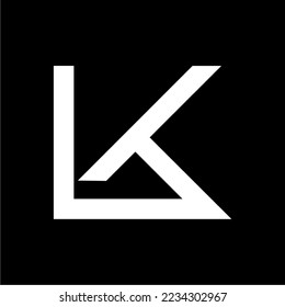 logo with the initials l and k in black and white, suitable for companies that emphasize simplicity and luxury