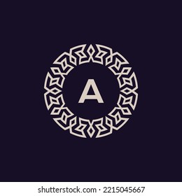 Logo-Buchstaben A. elegantes und modernes Kreisemblem. Zieremblem
