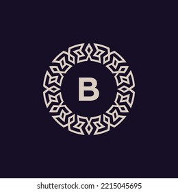 logo initials letter B. elegant and modern circle emblem. ornamental monogram emblem