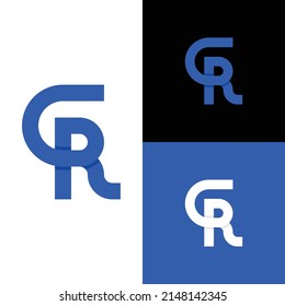 logo initials letter CR. clean modern monogram logo