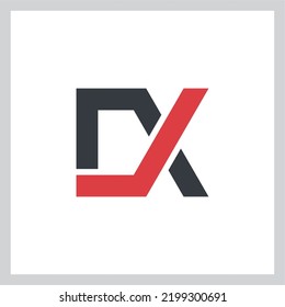 logo initials letter d and x