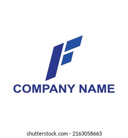Letra F de las iniciales del logotipo en color azul