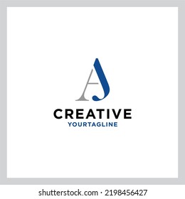 logo initials letter a and j