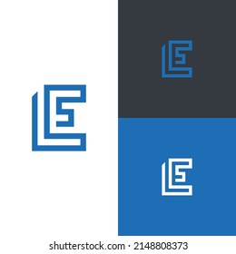 Logo initials letter LE. modern and clean monogram logo